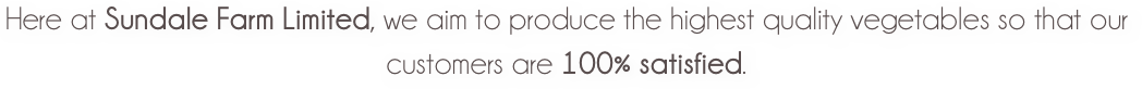 Here at Sundale Farm Limited, we aim to produce the highest quality vegetables so that our customers are 100% satisfied.